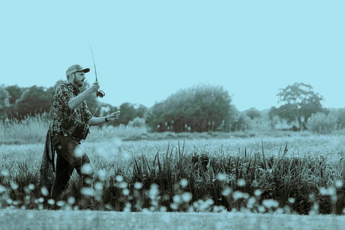 Angler on a Hampshire chalkstream