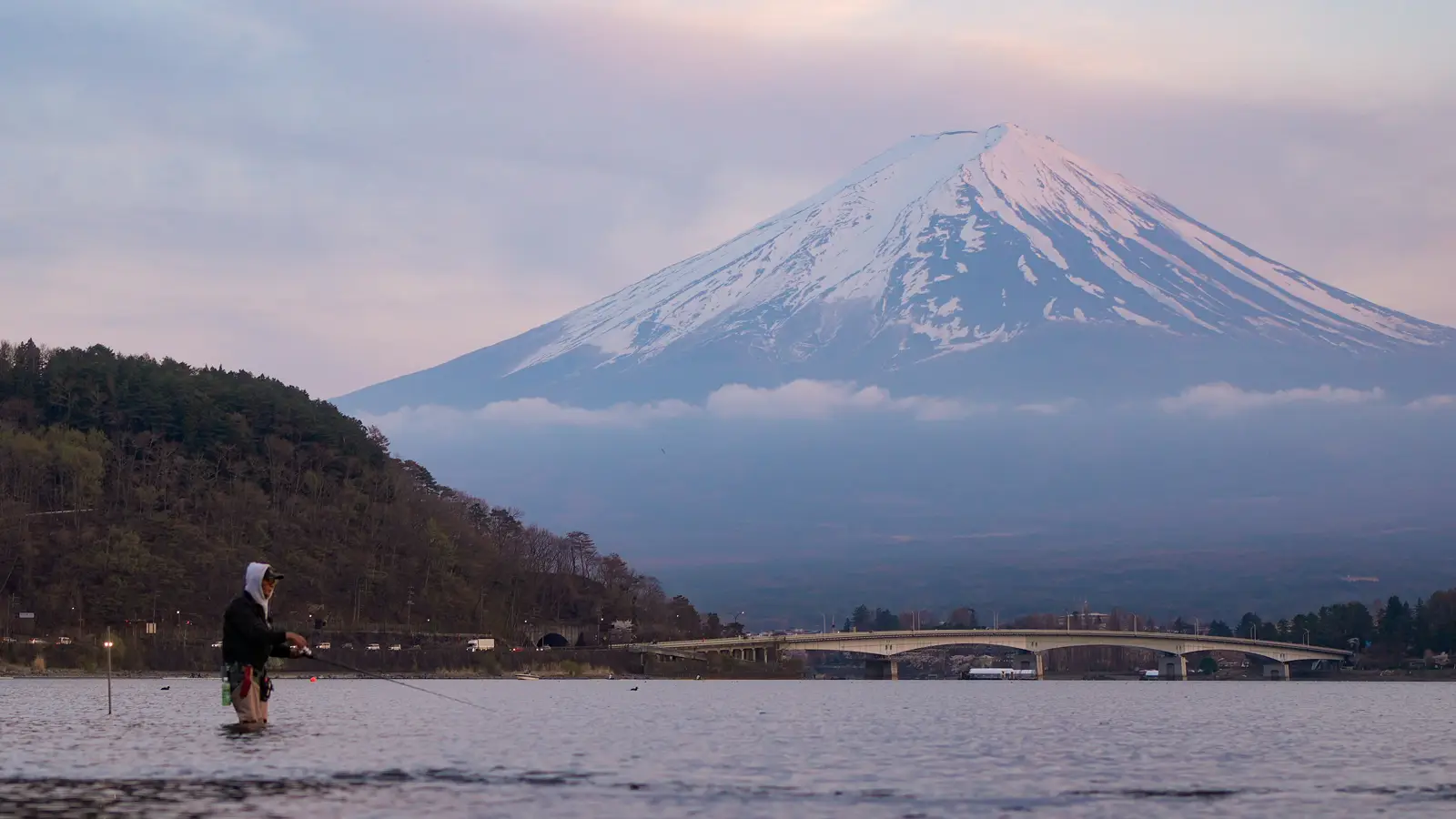 Mount Fuji rising above the Japanese landscape