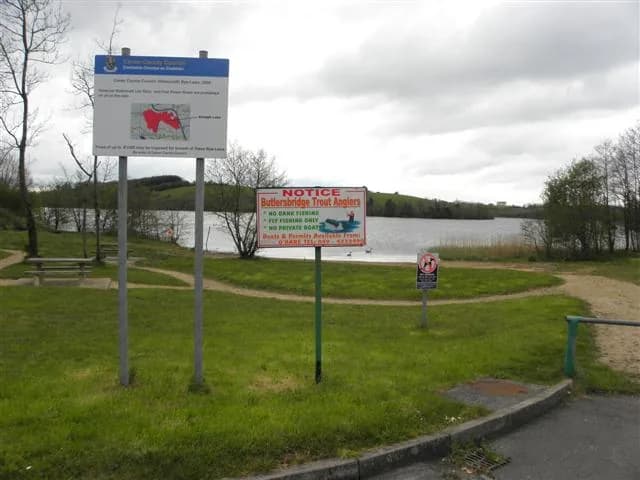 Annagh Lough, a small lake in County Cavan, Ireland, viewed from its shoreline