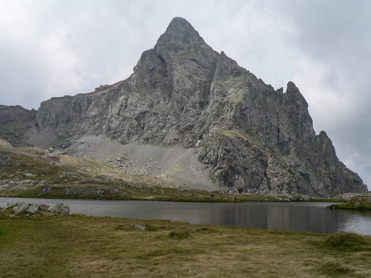 The Ibones de Anayet, twin glacial lakes below Pico Anayet in the Aragonese Pyrenees.