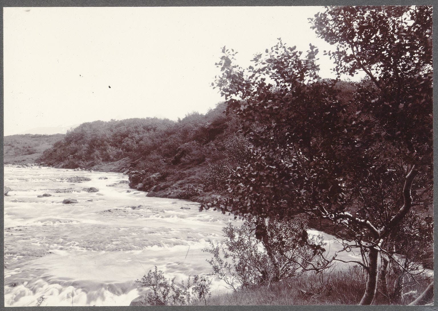 Historical photograph of the Ytri-Rangá near Hekla volcano, Iceland, circa 1900.