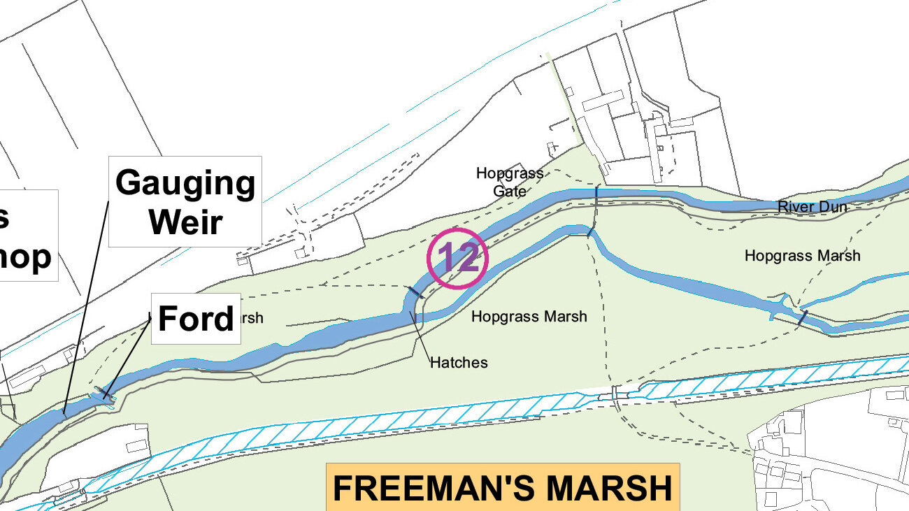 Beat 12 — Freeman's Marsh (River Dun) — beat map section